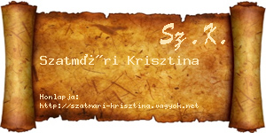 Szatmári Krisztina névjegykártya