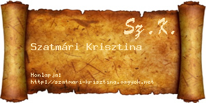 Szatmári Krisztina névjegykártya
